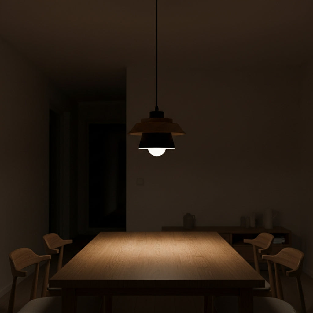 Suspension Métal Coloré et Bois Style Nordic