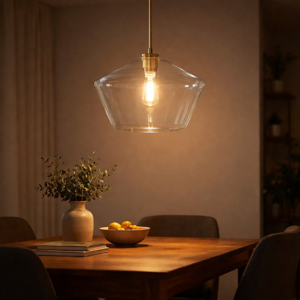 Suspension LED Métal et Verre Design Moderne Élégant