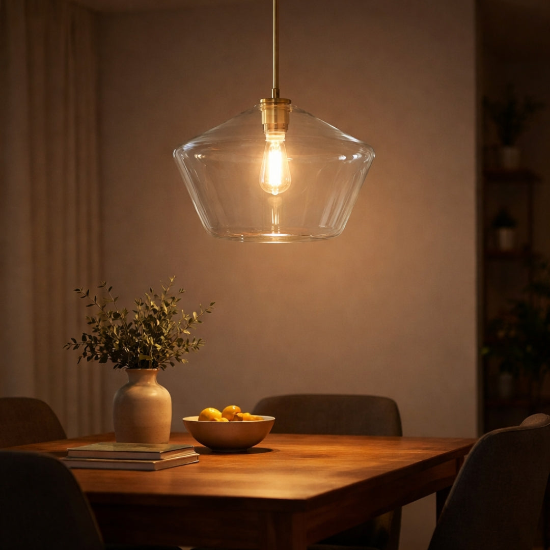 Suspension LED Métal et Verre Design Moderne Élégant