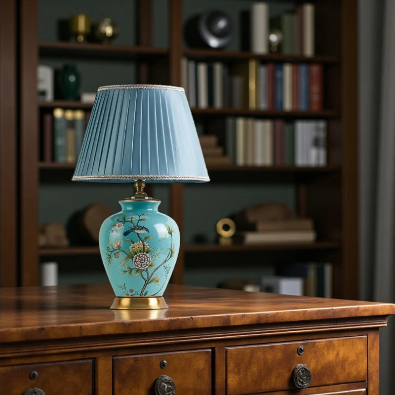 Lampe De Chevet Céramique Bleu