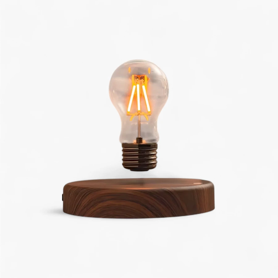 Lampe De Chevet Bois Ampoule Lévitation Magnétique