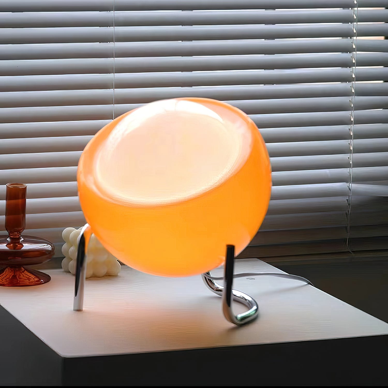 Lampe De Chevet Boule En Verre