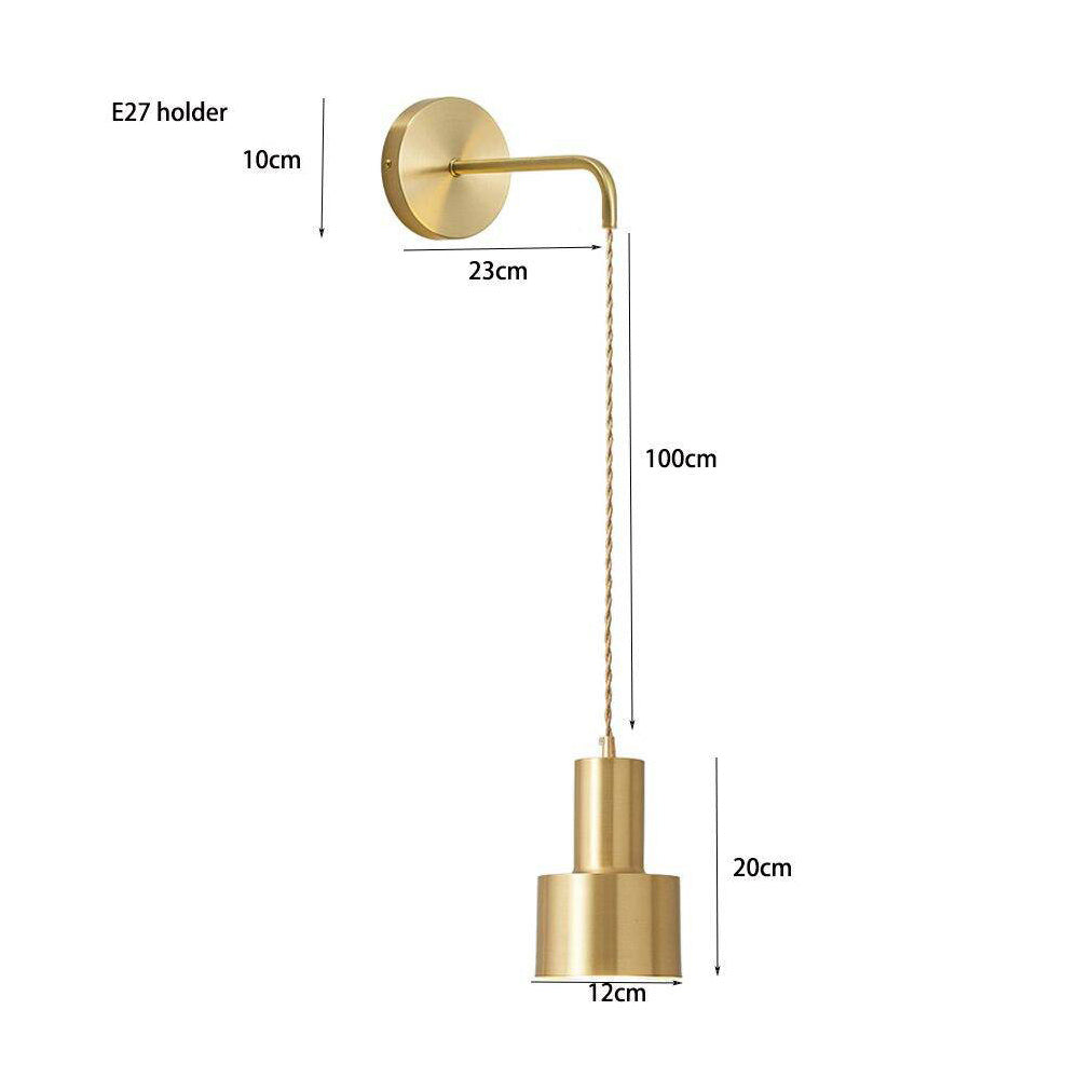 Applique Murale Dorée avec Lampe Suspendue Design