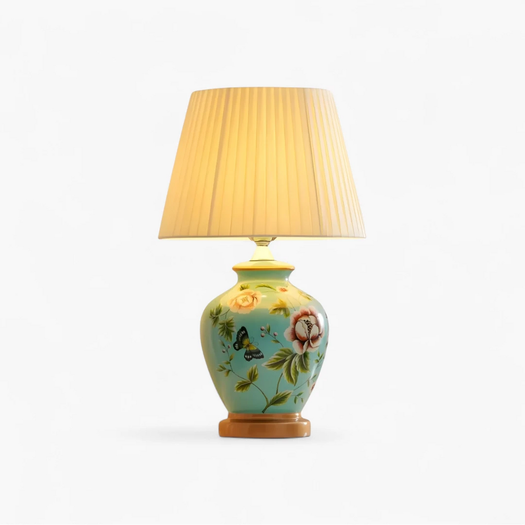 Lampe De Chevet Céramique Fleurs